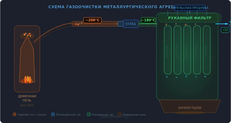Фильтровальные рукава для металлургии: высокие температуры и абразивная пыль
