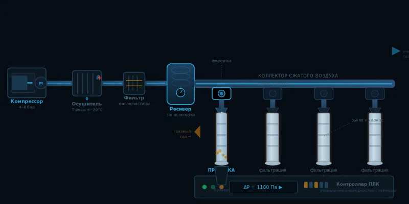 Импульсная продувка рукавных фильтров: принцип работы и настройка